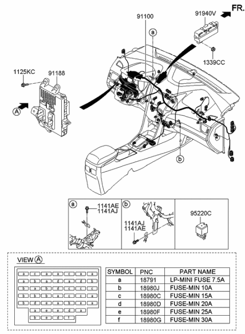 2008 Hyundai Tiburon  Wiring Assembly-Main Diagram for 91150A5333