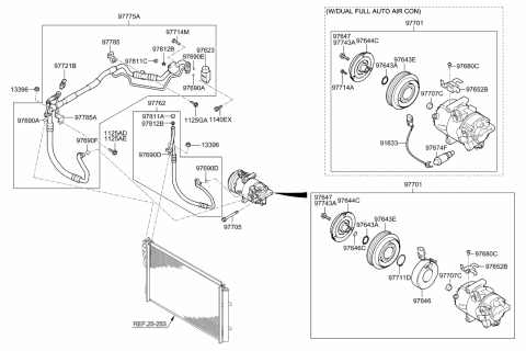 2007 Hyundai Tiburon  PULLEY Assembly-Air Conditioning Compressor Diagram for 976433X100