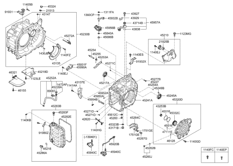 2007 Hyundai Tiburon  Nut Diagram for 4317126000