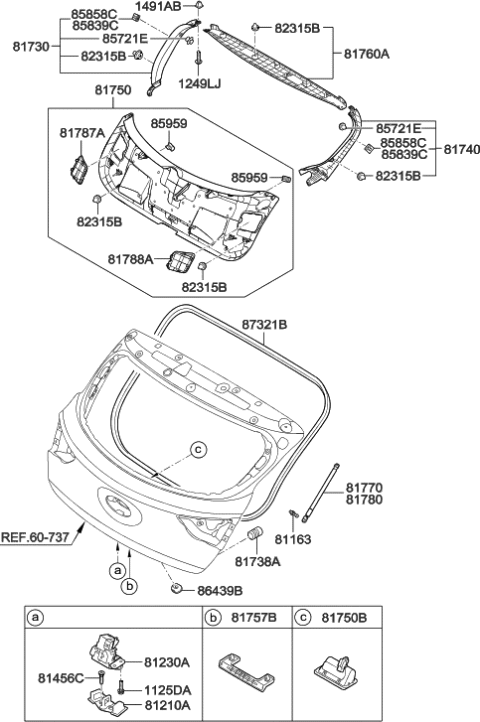 2008 Hyundai Tiburon  Joint-Ball Diagram for 811633Z000