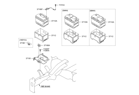 2007 Hyundai Tiburon Clamp-Battery Diagram for 371602V000