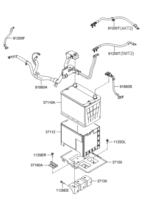 2010 Hyundai Genesis  Tray Assembly-Battery Diagram for 371503K000