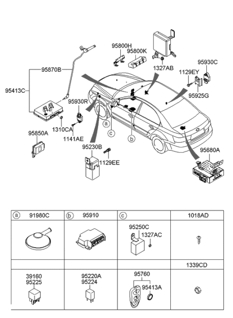 2010 Hyundai Genesis Nut Diagram for 1310006003