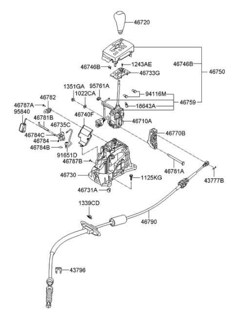 2010 Hyundai Genesis  Switch Assembly-Key INTERMEDIATED Lock Diagram for 957613K700