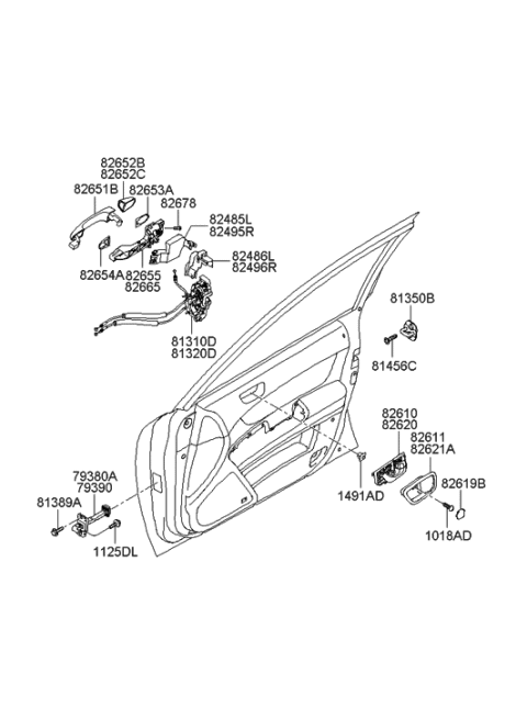 2010 Hyundai Genesis  Checker Assembly-Front Door, RH Diagram for 793903K000