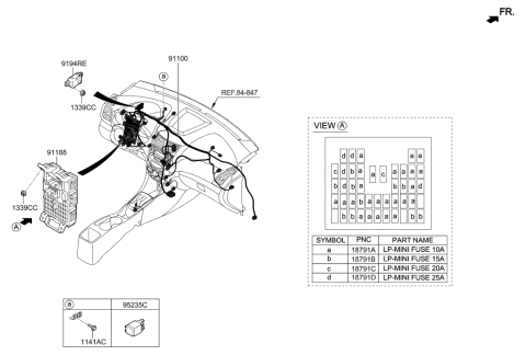 1990 Hyundai Sonata  Wiring Assembly-Main Diagram for 913951R100