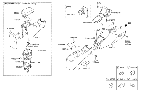 1989 Hyundai Sonata Mat-Cup Holder Diagram for 846391R040