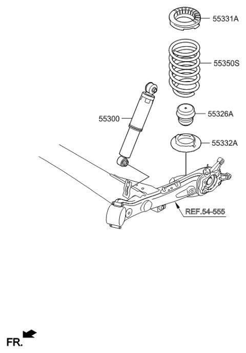 1988 Hyundai Sonata  Spring-Rear Diagram for 553301R100
