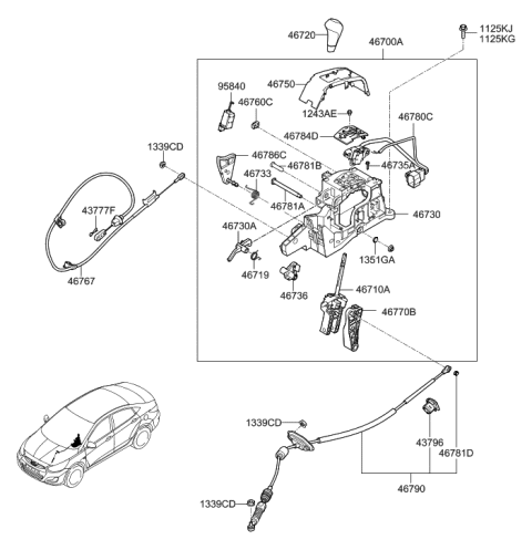1989 Hyundai Sonata  Switch Assembly-Parking Position Diagram for 467601R101