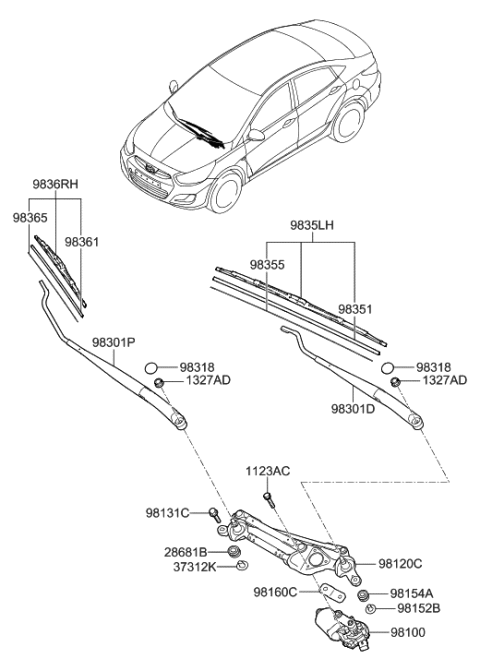 1988 Hyundai Sonata  Space-Collar Diagram for 981521R100