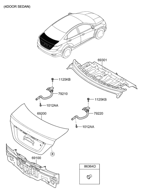 1988 Hyundai Sonata  Nut Diagram for 797972B000