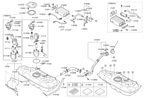 1988 Hyundai Sonata  Support-CANISTER Bracket Diagram for 314511R500
