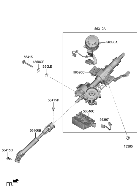 2019 Hyundai Ioniq Motor Assembly Diagram for 56330J3000