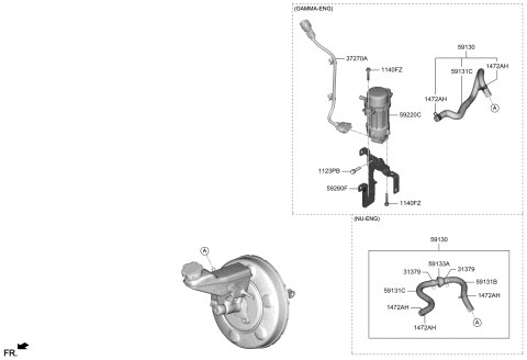 1993 Hyundai Scoupe Pump-Vacuum Diagram for 59220J3000