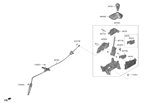 2019 Hyundai Ioniq Lever Assembly-Automatic Transmission Diagram for 46700J3110