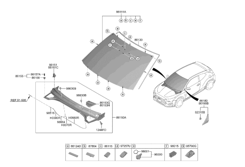 1993 Hyundai Scoupe  Cover-After Serivce, RH Diagram for 86163J3000