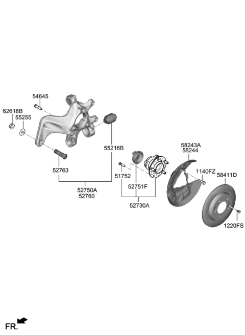 1993 Hyundai Scoupe Rear Bearing Sensor Diagram for 58980F0000