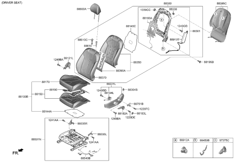 1993 Hyundai Scoupe  Sab Module Assembly-Front, LH Diagram for 80610J3500