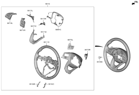 1994 Hyundai Scoupe Paddle Shift Switch Assembly, Right Diagram for 96780J9001TSK