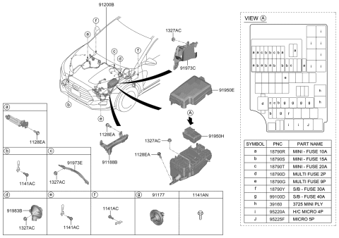 2019 Hyundai Ioniq  Upper Cover-Engine Room Box Diagram for 91956J3820