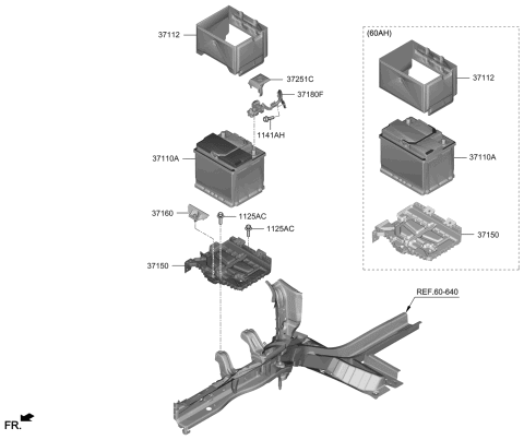 2019 Hyundai Ioniq Battery Sensor Assembly Diagram for 37180J3000