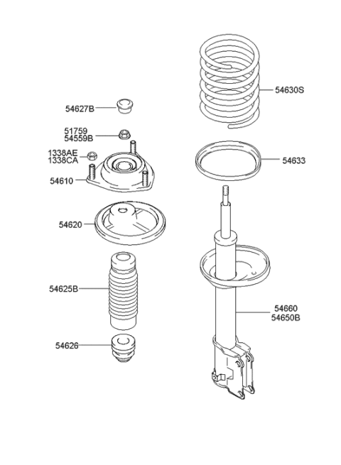 2004 Hyundai Accent  Nut Diagram for 1338610007B