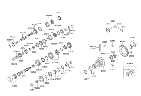 2000 Hyundai Accent  Key-Synchronizer Diagram for 4337334005