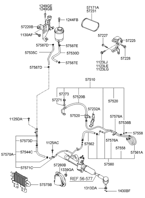 2008 Hyundai Elantra  Clip-Tube Mounting Diagram for 5757629000