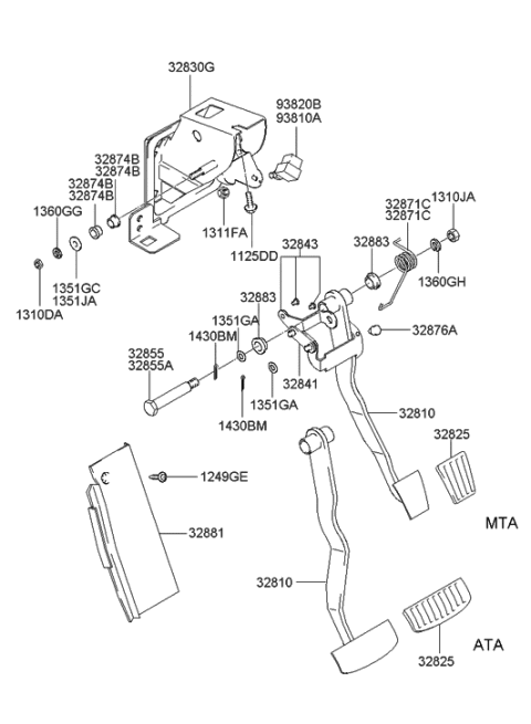 2003 Hyundai Accent  Spring-Return Diagram for 328152D100
