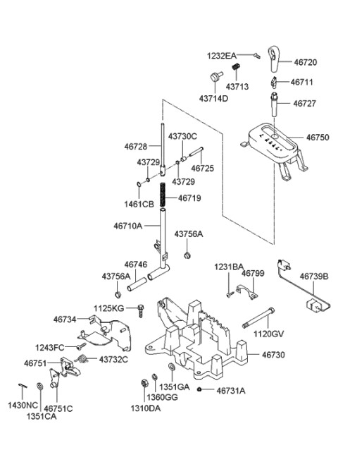 2005 Hyundai Accent  Piece-Distance Diagram for 4673138000