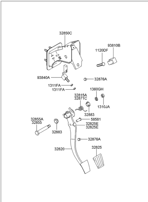 2011 Hyundai Elantra  Spring-Return Clutch Diagram for 328152D200