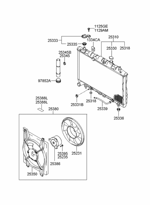 2000 Hyundai Accent Hose-Radiator Reservoir Diagram for 254432D310