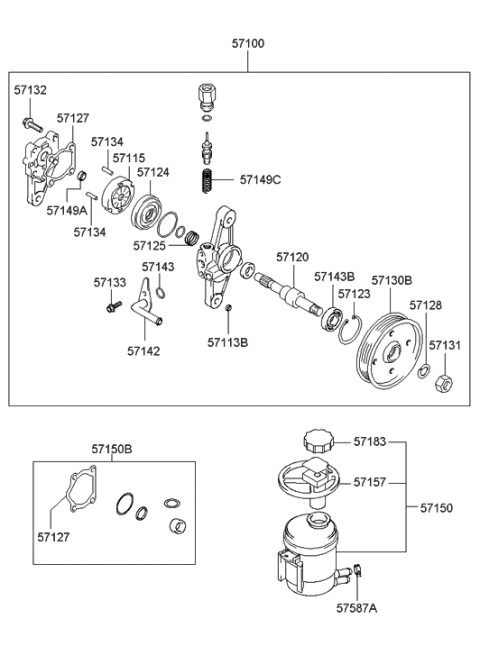 2002 Hyundai Accent Reservoir Assembly-Power Steering Diagram for 571502D000