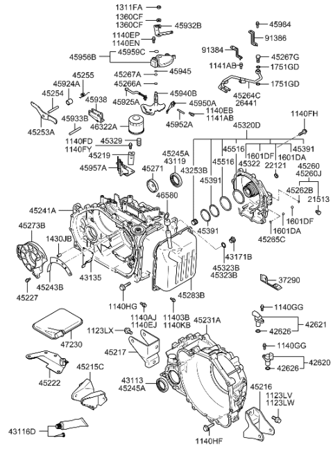 2004 Hyundai Accent  Bracket-Shift Cable Diagram for 4597039650