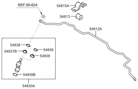 2004 Hyundai Accent  Bar-Front Stabilizer Diagram for 548112D000