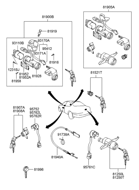 2011 Hyundai Elantra  Blanking Key Diagram for 8199629000