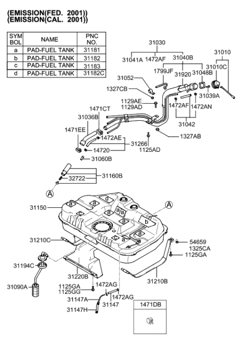 2004 Hyundai Accent Strap Diagram for 1799322000