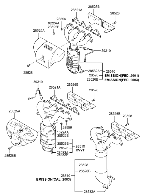 2003 Hyundai Accent  Protector-Heat Diagram for 2852523600