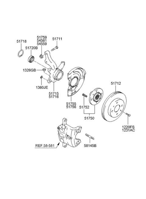 2004 Hyundai Accent  Ring-Snap Diagram for 517182D000