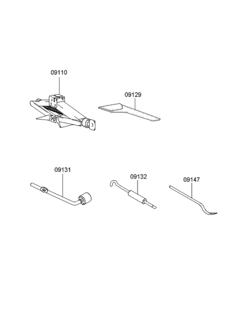2011 Hyundai Elantra Jack Assembly Diagram for 0911029500