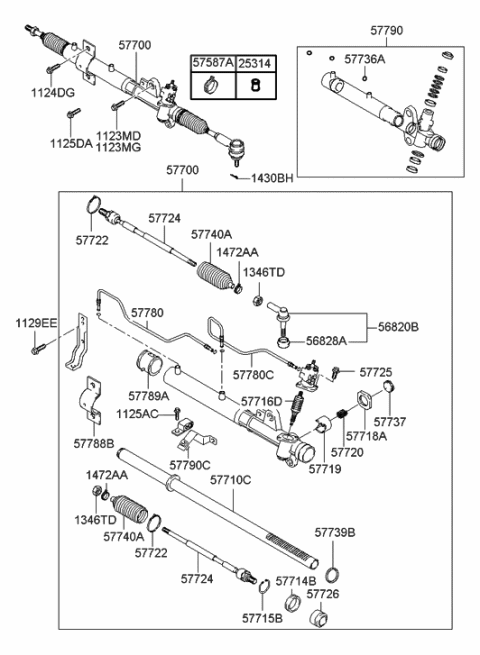 2005 Hyundai Accent Nut-Lock Diagram for 577182D000