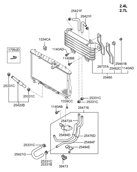 2020 Hyundai Tucson  Tube-Return Diagram for 2547626001