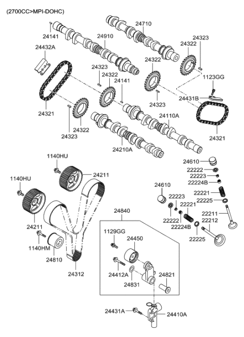 2020 Hyundai Ioniq  Pulley-Idler Diagram for 2481037120