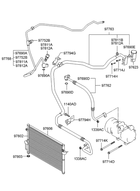 2020 Hyundai Genesis G90  Bracket-Pipe & Tube Mounting Diagram for 9779426000