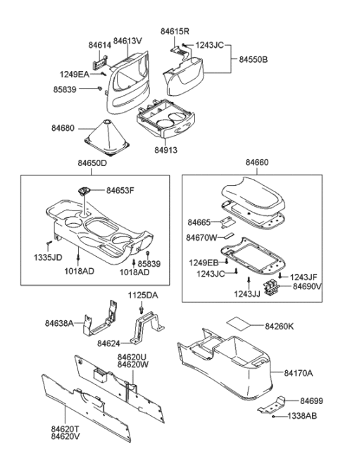 2020 Hyundai Ioniq Pad-Console Diagram for 8462926000