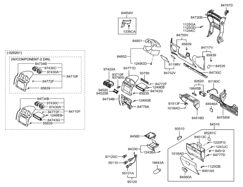 2020 Hyundai Kona Electric  Steering Column Upper Shroud Diagram for 8485126000