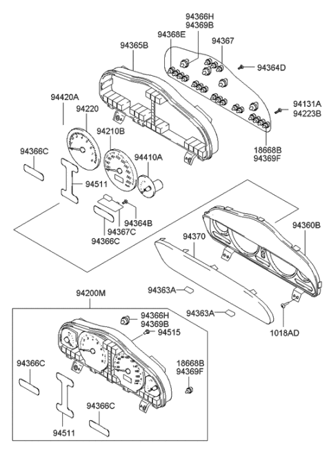 2020 Hyundai Kona Electric  Bulb & Socket Diagram for 9436837010