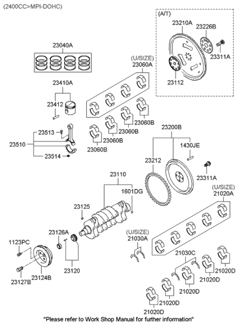 2020 Hyundai Ioniq  FLYWHEEL Assembly Diagram for 2321038011