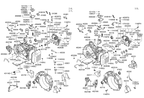 2020 Hyundai Tucson  Gasket-Liquid(Automatic Transaxle) Diagram for 4C11635100