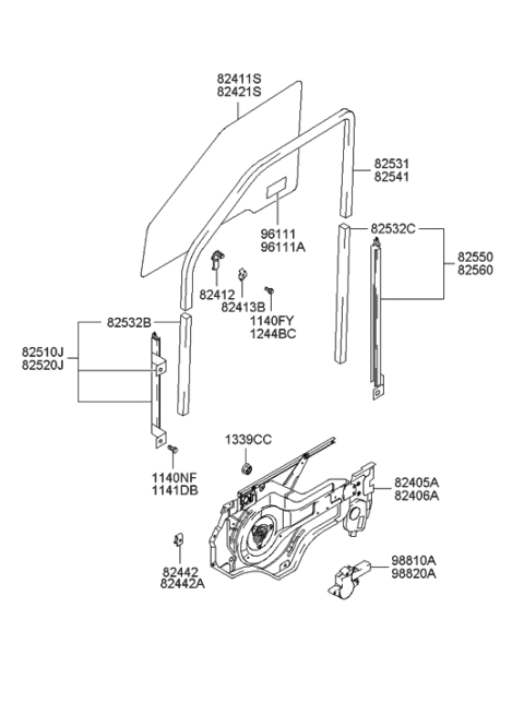 2020 Hyundai Ioniq  Motor Assembly-Power Window Regulator Front, R Diagram for 9882026100